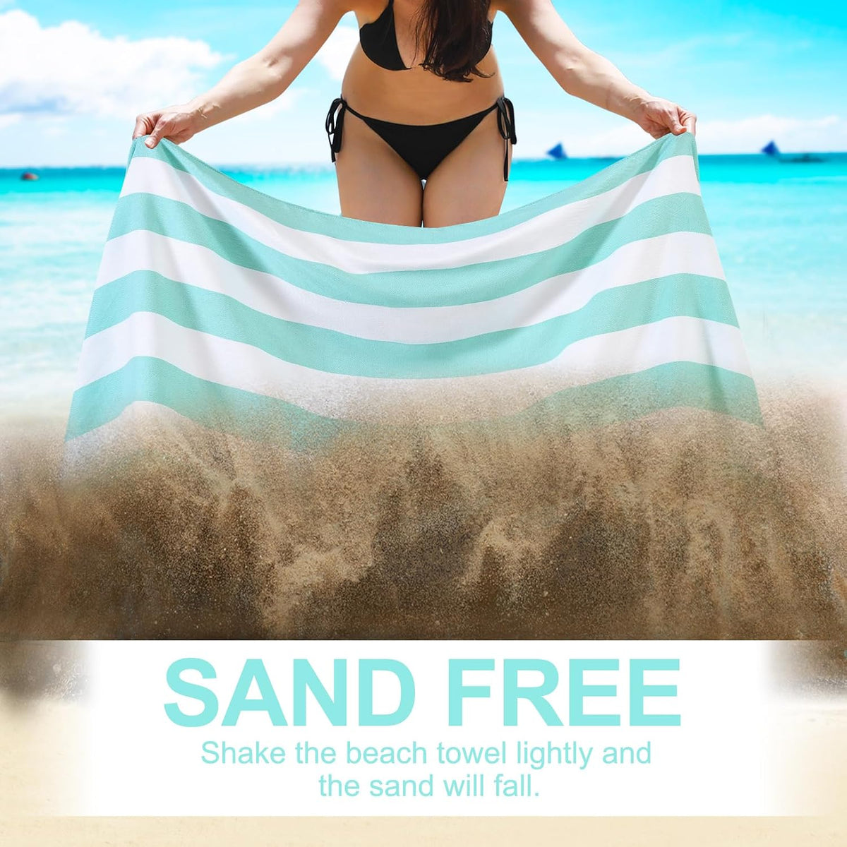 6 Packs Oversized Turkish Beach Towels Set Towel Bulk 74"x38" Extra Large Quick Dry Sand Free Light Swim Bath Camping Pool Towel Travel Blanket Essentials Cruise Accessories Adult Vacation