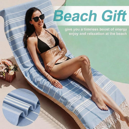 6 Packs Oversized Turkish Beach Towels Set Towel Bulk 74"x38" Extra Large Quick Dry Sand Free Light Swim Bath Camping Pool Towel Travel Blanket Essentials Cruise Accessories Adult Vacation