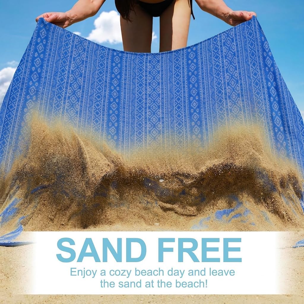 6 Packs Oversized Turkish Beach Towels Set Towel Bulk 74"x38" Extra Large Quick Dry Sand Free Light Swim Bath Camping Pool Towel Travel Blanket Essentials Cruise Accessories Adult Vacation