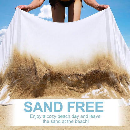 6 Packs Oversized Turkish Beach Towels Set Towel Bulk 74"x38" Extra Large Quick Dry Sand Free Light Swim Bath Camping Pool Towel Travel Blanket Essentials Cruise Accessories Adult Vacation