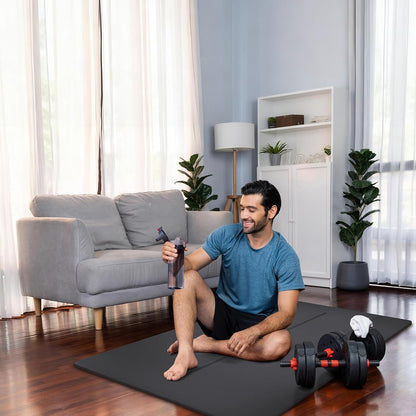 Large Yoga Mat (6'x4') – 1/4" & 1/2" Thick Exercise Mats for Home Workout, Extra Wide Workout Mats for Home Gym, Yoga, Pilates, Stretching, Floor & More