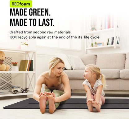 Large Yoga Mat (6'x4') – 1/4" & 1/2" Thick Exercise Mats for Home Workout, Extra Wide Workout Mats for Home Gym, Yoga, Pilates, Stretching, Floor & More