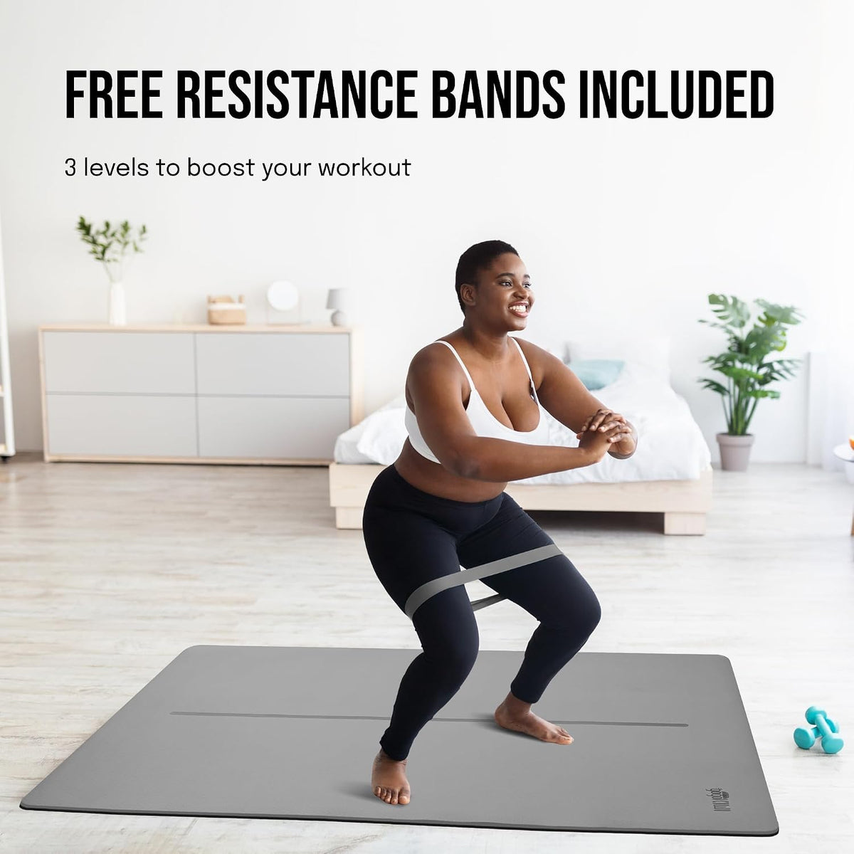 Large Yoga Mat (6'x4') – 1/4" & 1/2" Thick Exercise Mats for Home Workout, Extra Wide Workout Mats for Home Gym, Yoga, Pilates, Stretching, Floor & More