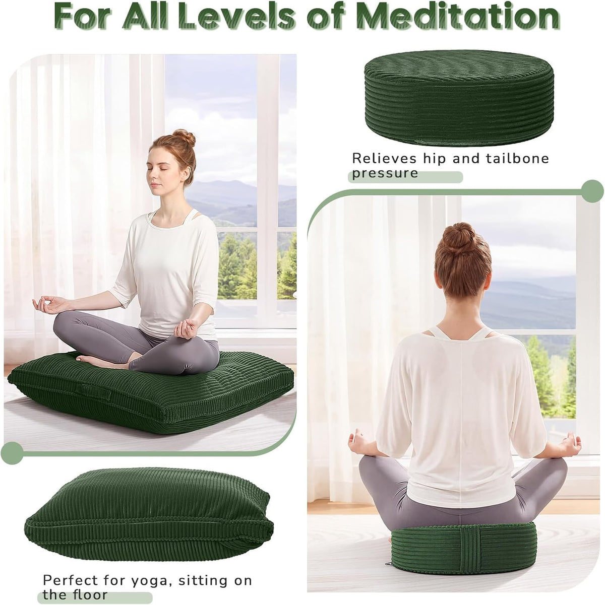 Meditation Cushion, 32x32inch Meditation Floor Pillow for Adults
