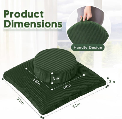 Meditation Cushion, 32x32inch Meditation Floor Pillow for Adults