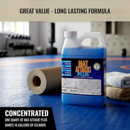 Mat Attack! Wrestling Mat Cleaner, Rubber Floor Cleaner-Quart