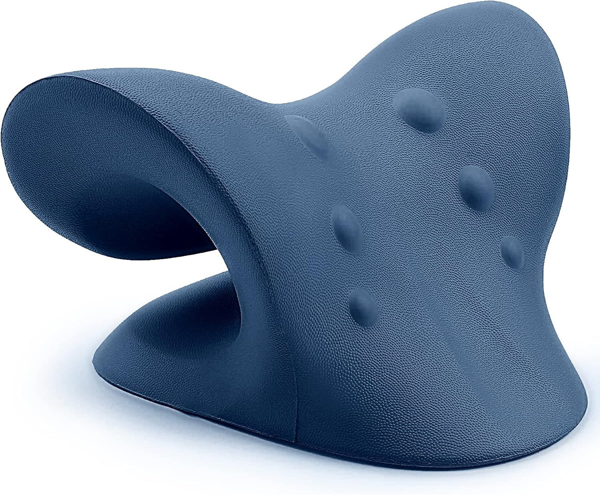 Neck and Shoulder Relaxer, Cervical Traction Device for TMJ Pain Relief and Cervical Spine Alignment, Chiropractic Pillow, Neck Stretcher (Black)