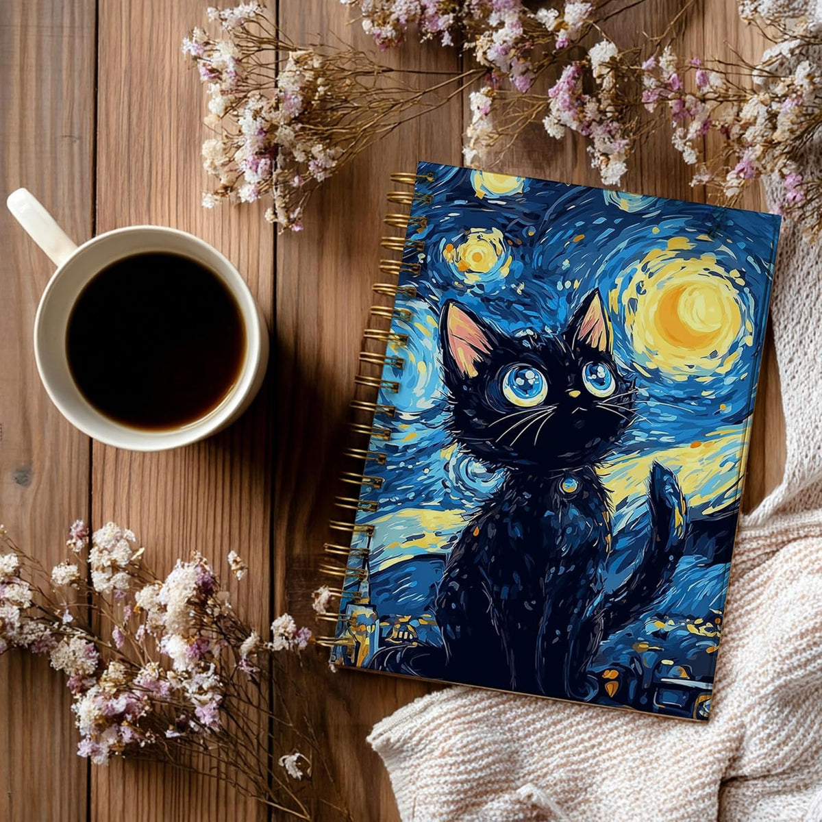 Journaling Notebooks for Women, Lotus Notebook -Meditation Yoga Spiritual Inspirational Planner Notebook Journal Gifts, A5 Spiral Journal Notebook Office Supplies Gifts for Women Birthday Christmas (Golden)