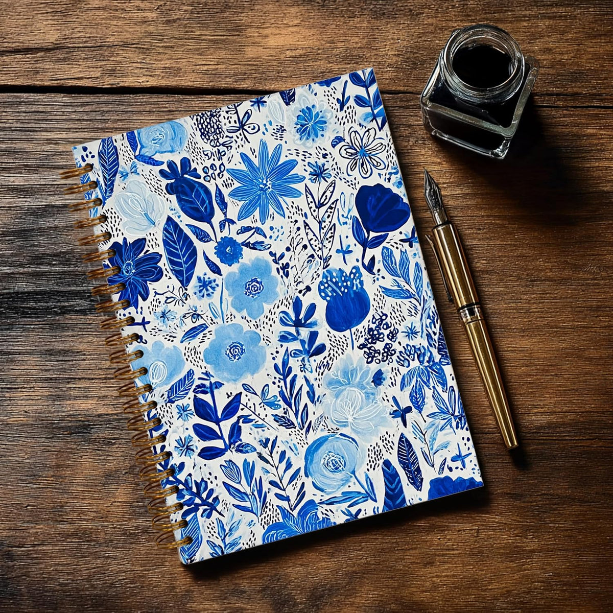 Journaling Notebooks for Women, Lotus Notebook -Meditation Yoga Spiritual Inspirational Planner Notebook Journal Gifts, A5 Spiral Journal Notebook Office Supplies Gifts for Women Birthday Christmas (Golden)
