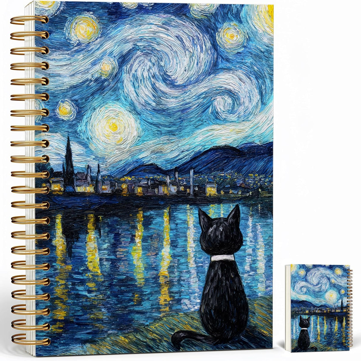 Journaling Notebooks for Women, Lotus Notebook -Meditation Yoga Spiritual Inspirational Planner Notebook Journal Gifts, A5 Spiral Journal Notebook Office Supplies Gifts for Women Birthday Christmas (Golden)
