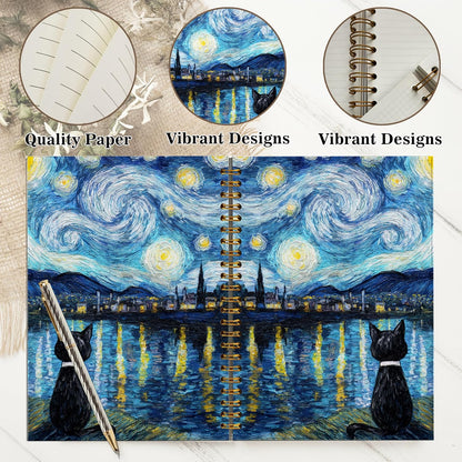 Journaling Notebooks for Women, Lotus Notebook -Meditation Yoga Spiritual Inspirational Planner Notebook Journal Gifts, A5 Spiral Journal Notebook Office Supplies Gifts for Women Birthday Christmas (Golden)