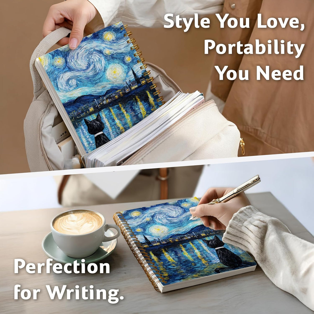 Journaling Notebooks for Women, Lotus Notebook -Meditation Yoga Spiritual Inspirational Planner Notebook Journal Gifts, A5 Spiral Journal Notebook Office Supplies Gifts for Women Birthday Christmas (Golden)