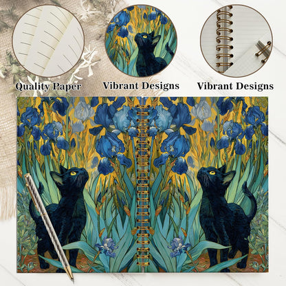 Journaling Notebooks for Women, Lotus Notebook -Meditation Yoga Spiritual Inspirational Planner Notebook Journal Gifts, A5 Spiral Journal Notebook Office Supplies Gifts for Women Birthday Christmas (Golden)