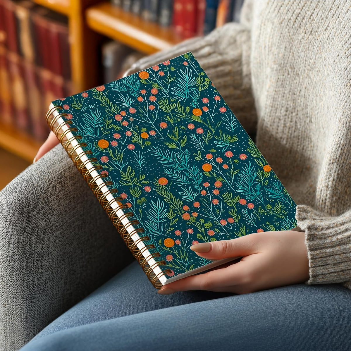 Journaling Notebooks for Women, Lotus Notebook -Meditation Yoga Spiritual Inspirational Planner Notebook Journal Gifts, A5 Spiral Journal Notebook Office Supplies Gifts for Women Birthday Christmas (Golden)