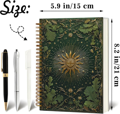 Journaling Notebooks for Women, Lotus Notebook -Meditation Yoga Spiritual Inspirational Planner Notebook Journal Gifts, A5 Spiral Journal Notebook Office Supplies Gifts for Women Birthday Christmas (Golden)