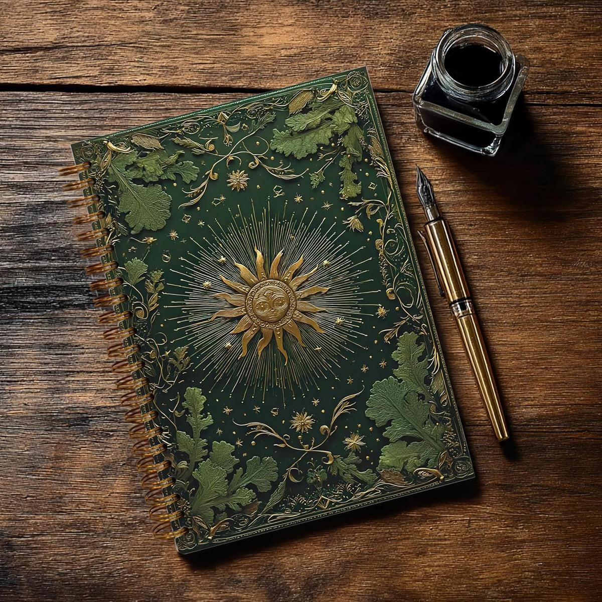 Journaling Notebooks for Women, Lotus Notebook -Meditation Yoga Spiritual Inspirational Planner Notebook Journal Gifts, A5 Spiral Journal Notebook Office Supplies Gifts for Women Birthday Christmas (Golden)