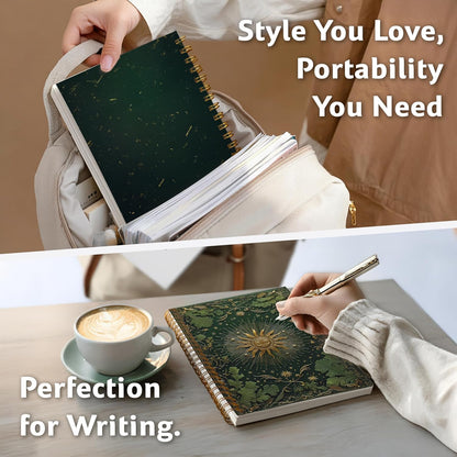 Journaling Notebooks for Women, Lotus Notebook -Meditation Yoga Spiritual Inspirational Planner Notebook Journal Gifts, A5 Spiral Journal Notebook Office Supplies Gifts for Women Birthday Christmas (Golden)