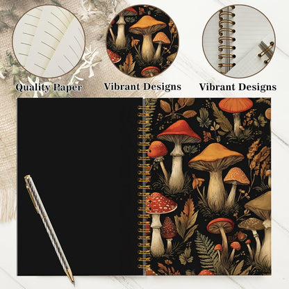 Journaling Notebooks for Women, Lotus Notebook -Meditation Yoga Spiritual Inspirational Planner Notebook Journal Gifts, A5 Spiral Journal Notebook Office Supplies Gifts for Women Birthday Christmas (Golden)