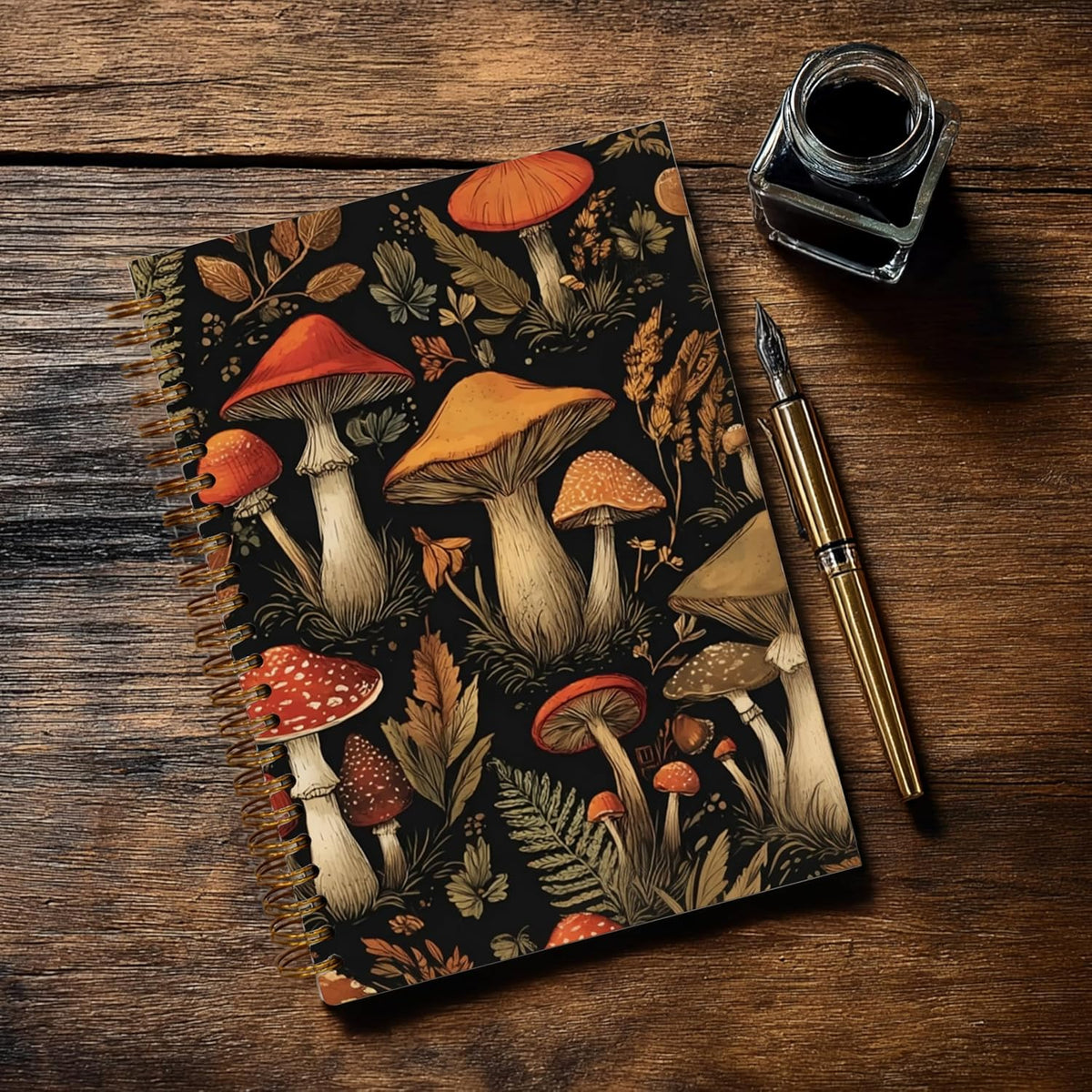 Journaling Notebooks for Women, Lotus Notebook -Meditation Yoga Spiritual Inspirational Planner Notebook Journal Gifts, A5 Spiral Journal Notebook Office Supplies Gifts for Women Birthday Christmas (Golden)