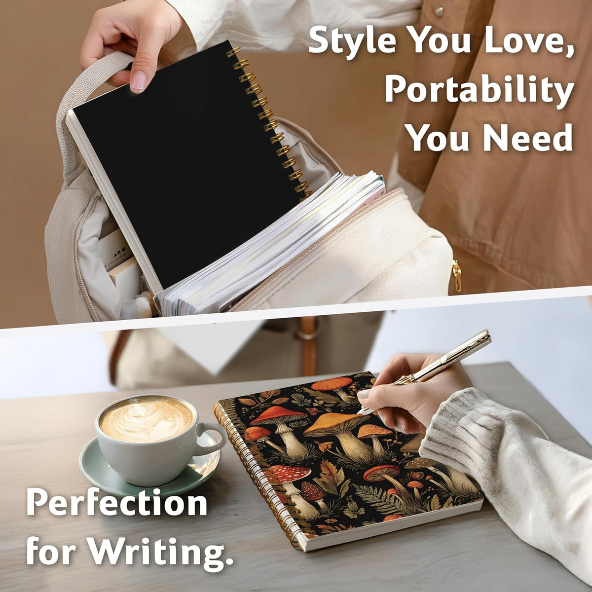 Journaling Notebooks for Women, Lotus Notebook -Meditation Yoga Spiritual Inspirational Planner Notebook Journal Gifts, A5 Spiral Journal Notebook Office Supplies Gifts for Women Birthday Christmas (Golden)