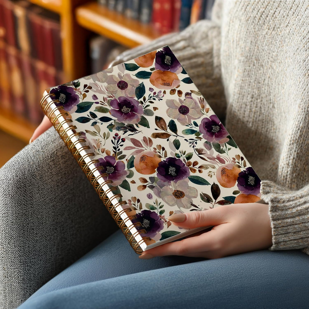 Journaling Notebooks for Women, Lotus Notebook -Meditation Yoga Spiritual Inspirational Planner Notebook Journal Gifts, A5 Spiral Journal Notebook Office Supplies Gifts for Women Birthday Christmas (Golden)
