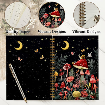 Journaling Notebooks for Women, Lotus Notebook -Meditation Yoga Spiritual Inspirational Planner Notebook Journal Gifts, A5 Spiral Journal Notebook Office Supplies Gifts for Women Birthday Christmas (Golden)