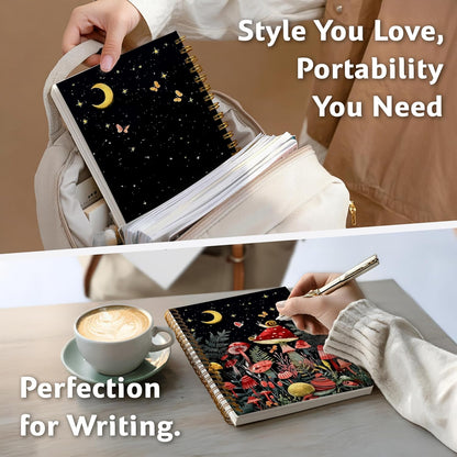 Journaling Notebooks for Women, Lotus Notebook -Meditation Yoga Spiritual Inspirational Planner Notebook Journal Gifts, A5 Spiral Journal Notebook Office Supplies Gifts for Women Birthday Christmas (Golden)