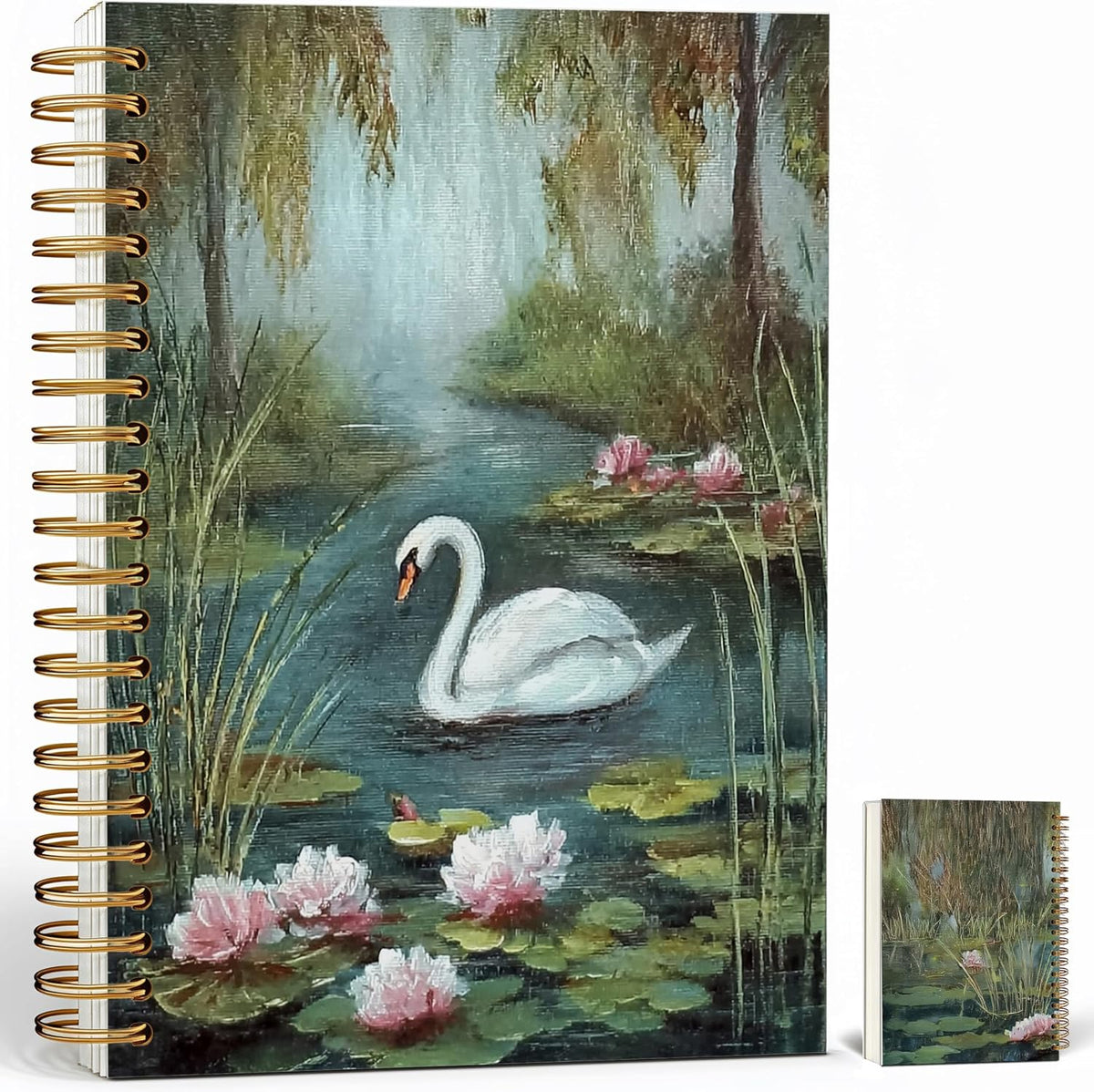 Journaling Notebooks for Women, Lotus Notebook -Meditation Yoga Spiritual Inspirational Planner Notebook Journal Gifts, A5 Spiral Journal Notebook Office Supplies Gifts for Women Birthday Christmas (Golden)