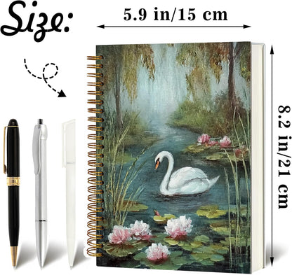 Journaling Notebooks for Women, Lotus Notebook -Meditation Yoga Spiritual Inspirational Planner Notebook Journal Gifts, A5 Spiral Journal Notebook Office Supplies Gifts for Women Birthday Christmas (Golden)