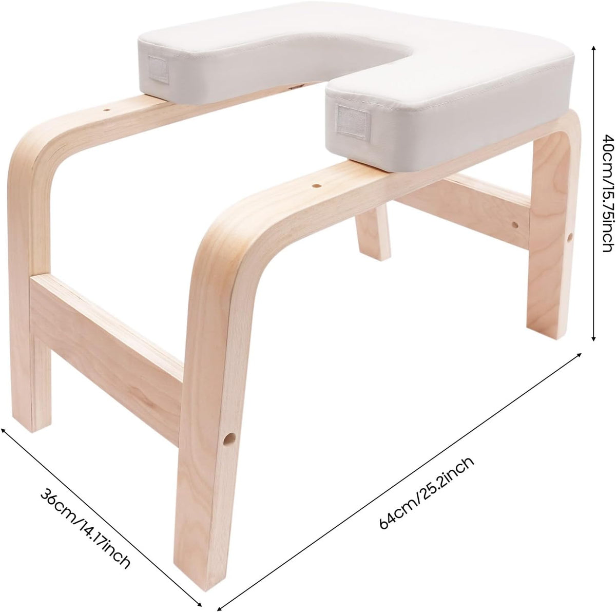 Yoga Headstand Stool, Solid Wood Yoga Inversion Bench with Detachable T-Shaped Block, Meditation Benches with Sponge Seat, for Yoga, Waist, Leg Exercises