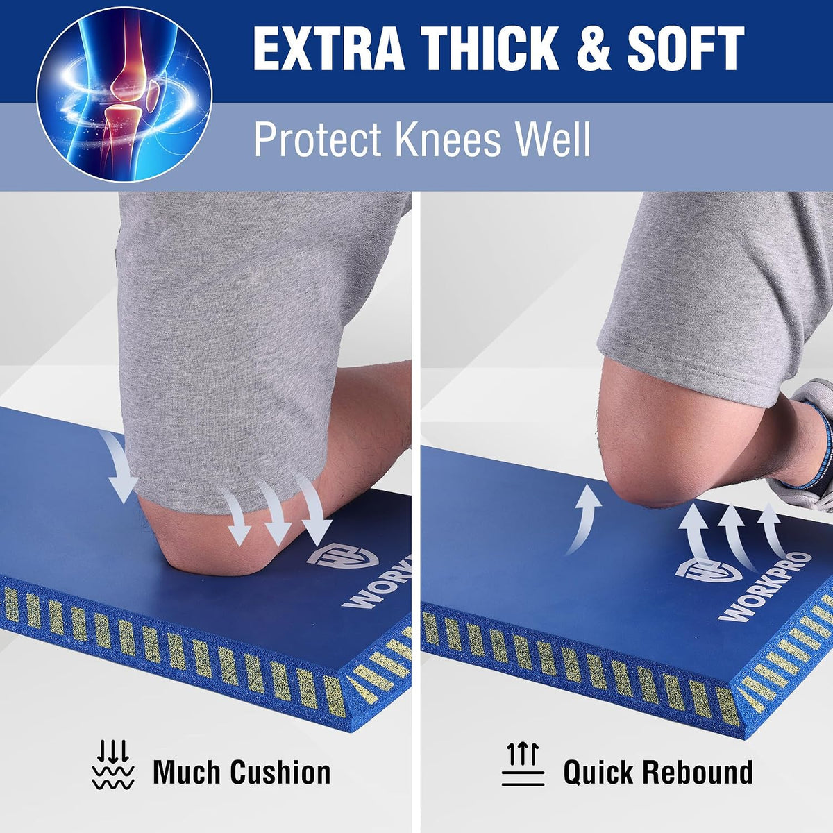 Extra Thick Kneeling Pad, Soft NBR Foam Knee Cushioning for Knees