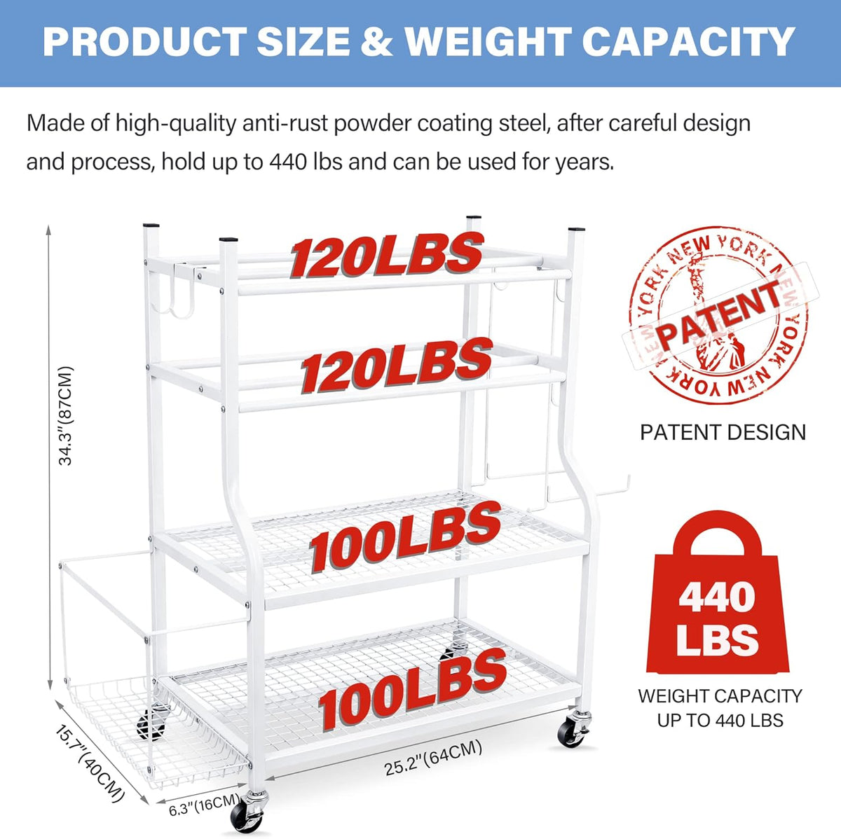 Dumbbell Rack - Weight Rack for Dumbbells, Home Gym Storage Rack for Yoga Mat, Dumbbells and Kettlebells, All in One Workout Equipment Storage with Caster Wheels (Hold Up to 450 Lbs)
