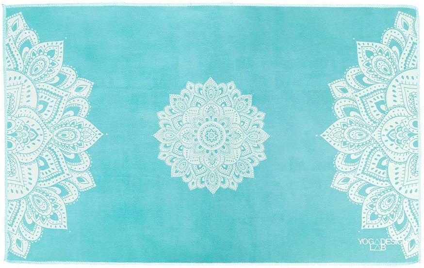 THE Hand Towel | Premium Non Slip Hand Towel | Designed in Bali | Colorful Eco Printed + Quick Dry + Soft | Hot Yoga, Bikram, Ashtanga, Sport, Barre, Travel (Mandala Turquoise)