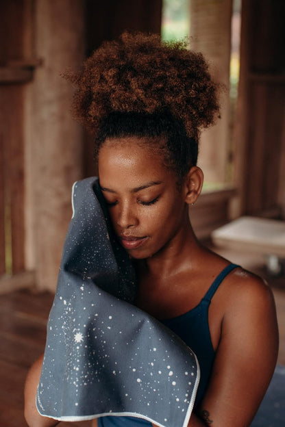 THE Hand Towel | Premium Non Slip Hand Towel | Designed in Bali | Colorful Eco Printed + Quick Dry + Soft | Hot Yoga, Bikram, Ashtanga, Sport, Barre, Travel (Mandala Turquoise)