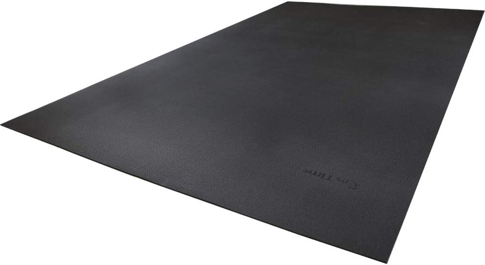 Large Exercise Mat 6 x 4 feet (72" x 48" x 1/4") 6 mm Thick & High Density Mat for Home Cardio and Yoga Workouts, Durable Gym Floor, Black