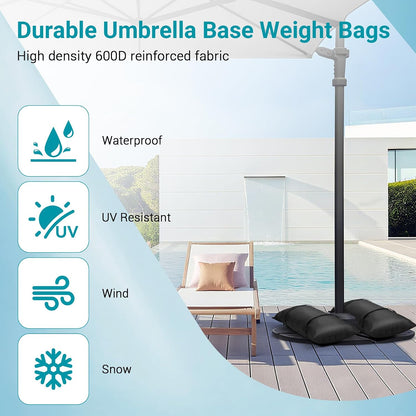 Umbrella Base Weights Fillable Sandbags, 2 Packs Sand Bags for Weight, Outdoor Weatherproof Heavy Duty Weight Sandbag for Furniture Umbrella Stand Garden Cantilevers Poolside Accessories