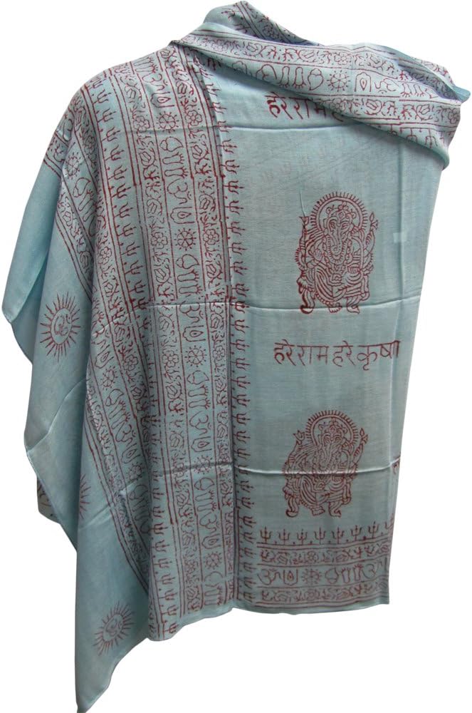 Indian Ganesh Om Meditation Yoga Altar Cloth Prayer Shawl Scarf