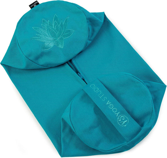 Spare Organic Cotton Bolster Covers With Handle And Zipper (Aqua)