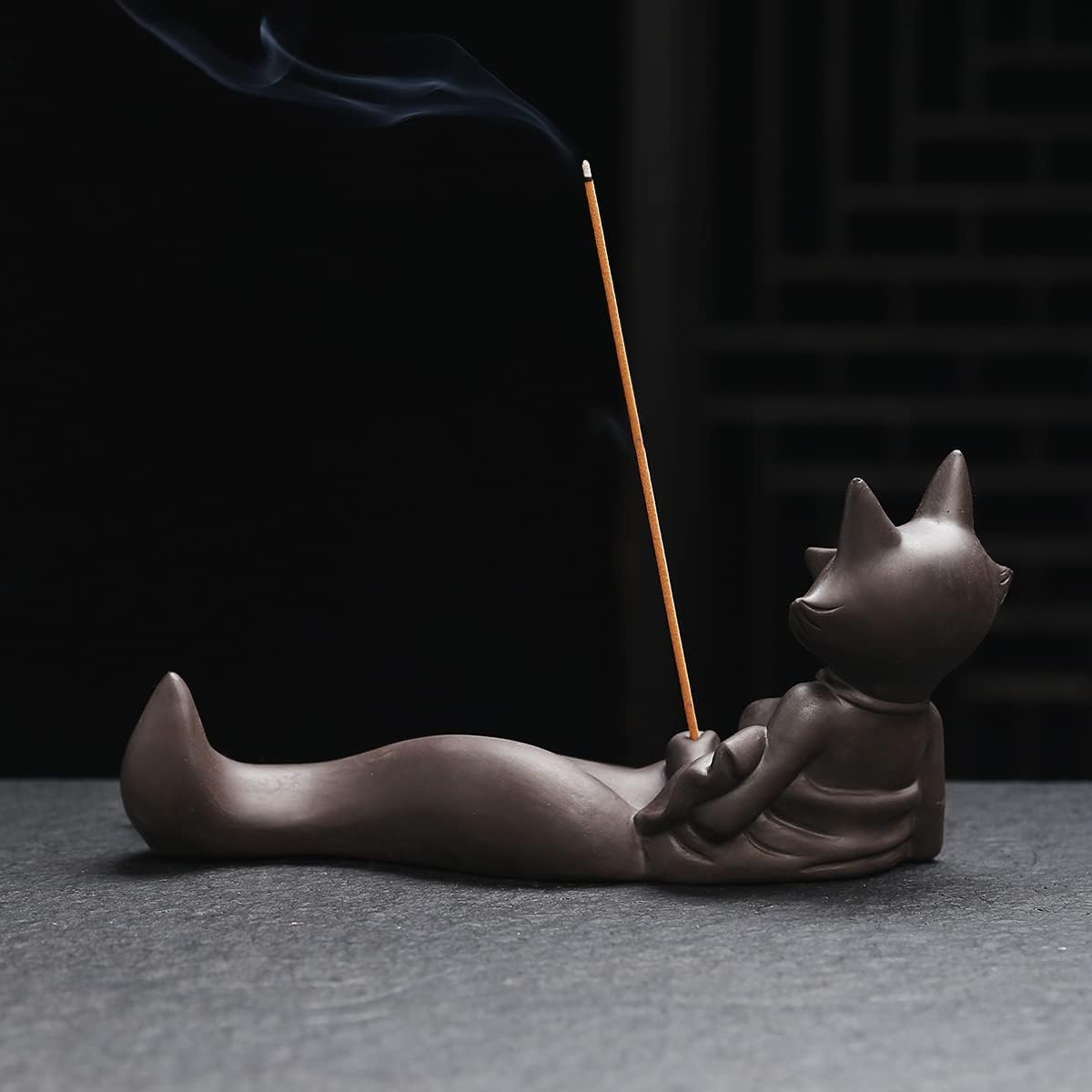 Frog Incense Holder Waterfall - Ceramic Cone Backflow Incense Burner Smoke Fountain, Back Flowing Incense Diffuser with 45 Sticks & 12 Cones, Frog Ornament for Aromatherapy/Yoga/Home Decor