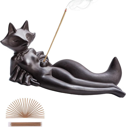 Frog Incense Holder Waterfall - Ceramic Cone Backflow Incense Burner Smoke Fountain, Back Flowing Incense Diffuser with 45 Sticks & 12 Cones, Frog Ornament for Aromatherapy/Yoga/Home Decor