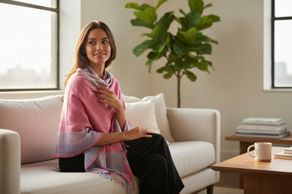 Handloom Wool Meditation Shawl, Oversized Wrap Throw, Gift for Men and Women