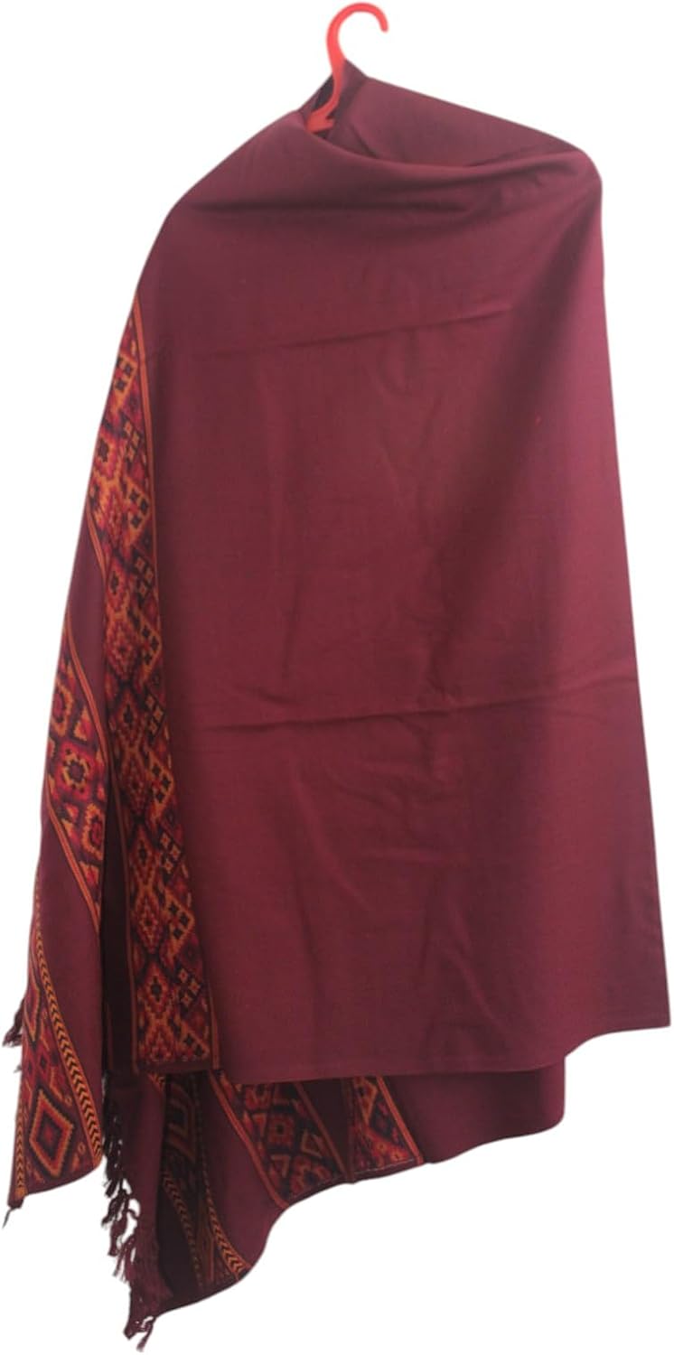 Handloom Wool Meditation Shawl, Oversized Wrap Throw, Gift for Men and Women