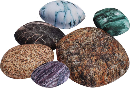 Rock Pillow Covers for Kid Room,Pebble Stone Cushion Covers,Colored Stone Photography Props,Fun Throw Pillow Covers for Outdoor on Grass(6 Different Sizes)