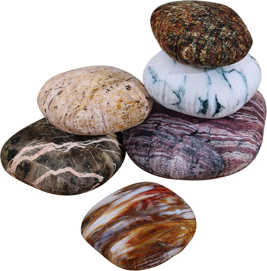 Rock Pillow Covers for Kid Room,Pebble Stone Cushion Covers,Colored Stone Photography Props,Fun Throw Pillow Covers for Outdoor on Grass(6 Different Sizes)