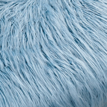 Green Mongolian Faux Fur Ottoman 19'' x 13'' x 17''