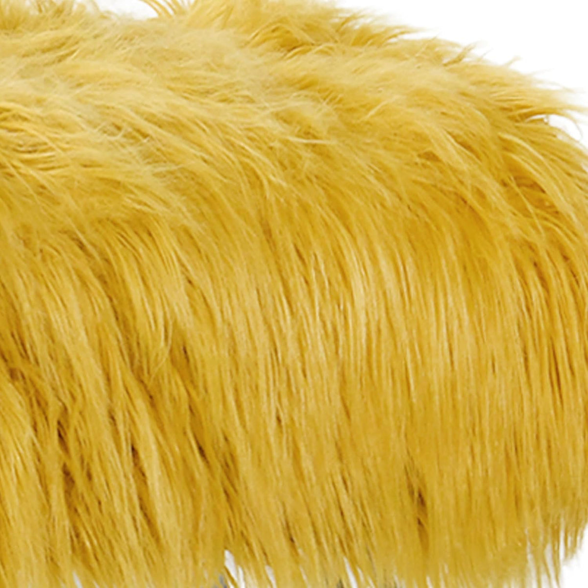 Green Mongolian Faux Fur Ottoman 19'' x 13'' x 17''