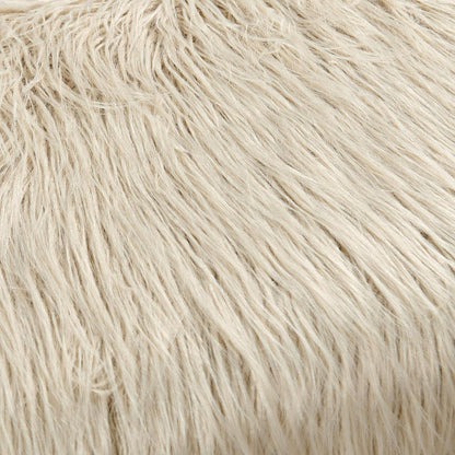 Green Mongolian Faux Fur Ottoman 19'' x 13'' x 17''