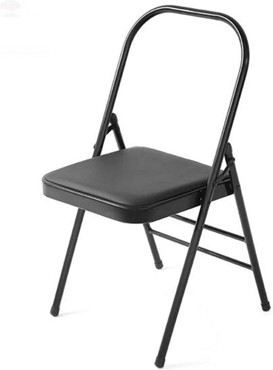 Yoga Chair, Special Chair for Multifunctional Stool, Auxiliary Iyengar, Home Halter Fitness Folding Inverted Yoga Chair, Back Support Yoga Chair,Black