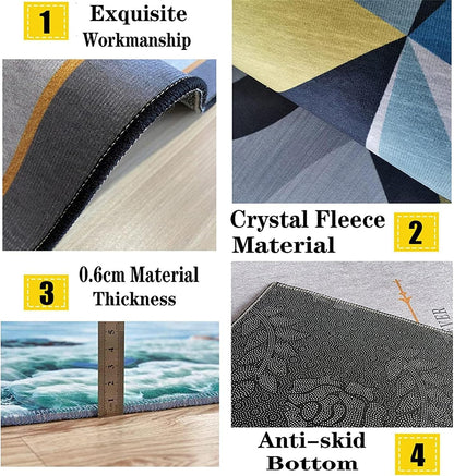 Sports Field Area Rug,5x7ft, Soccer Field Chalked Blackboard Football Stadium Board Painted Non-Slip Soft Carpet Floor Mat Indoor Living Room Bedroom Rugs Yoga Mat Home Decor