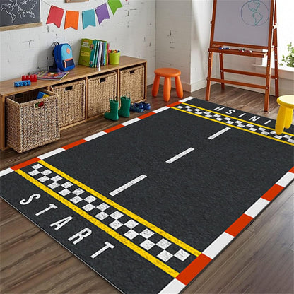 Sports Field Area Rug,5x7ft, Soccer Field Chalked Blackboard Football Stadium Board Painted Non-Slip Soft Carpet Floor Mat Indoor Living Room Bedroom Rugs Yoga Mat Home Decor